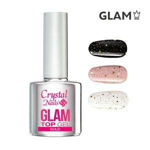 Crystal Nails Glam Top Gel 4ml - Gold főképe